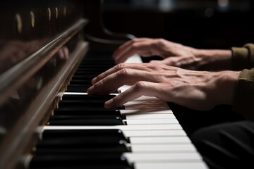 Obraz premium Expressive hands playing a grand piano