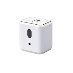 High Tech Minimalist Smart Plug with Remote Control Isolated on Transparent Background