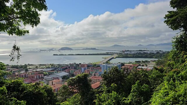 City of Panama aerial view from forest.