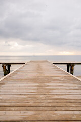Obraz premium Wooden pier by the Baltic sea in Sopot city center