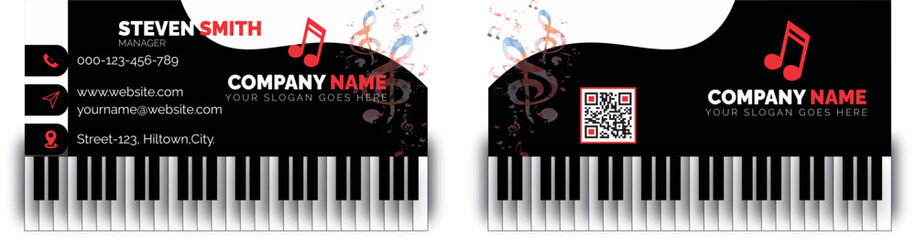 Piano Business Card Template