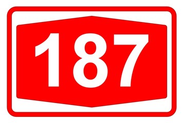 Fototapeta premium Illustration eines Autobahnschildes der Autobahn 187 in der Schweiz 