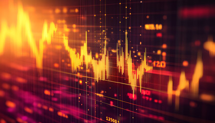 Obraz premium Forex gold trading background with glowing graph