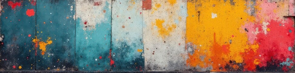 Grungy urban wall, layers of torn poster remnants , element, wallpaper, background