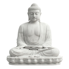 Fototapeta premium A detailed Buddha statue in a meditative pose with fine craftsmanship. PNG transparent.