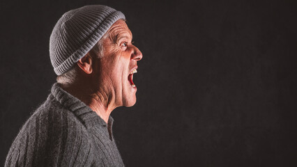 Schreiender Mann, Seitenprofil © Petra Fischer