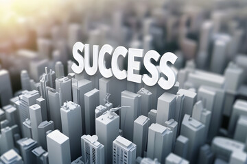 Obraz premium success sign new york city skyline