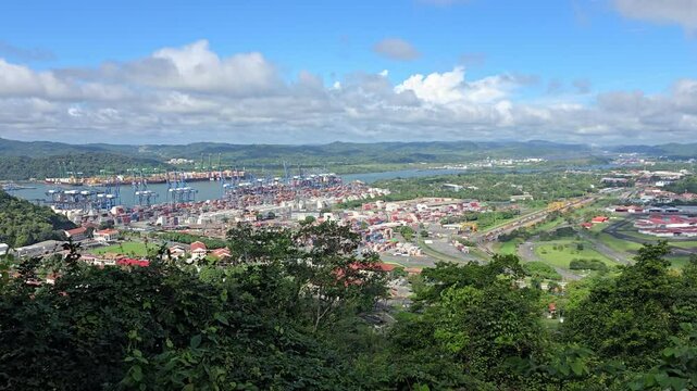 Aerial view of Panama Canal