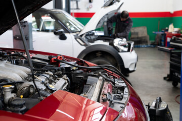 Obraz premium Car service workshop. Car repair