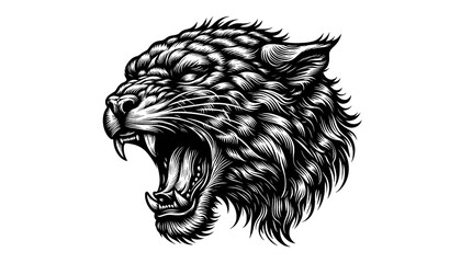 Symbol of Power and Ferocity: Panther Head Tattoo Art – AI Generated Transparent PNG