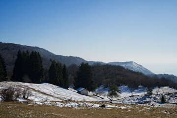 Vista panoramica dal monte Valinis, Friuli, Italia