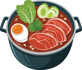 raw meat with vegetables