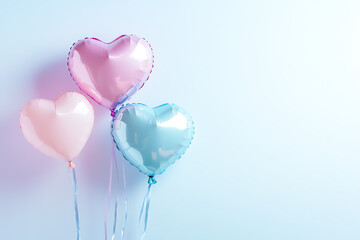 A handful of heart-shaped balloons in red colour tones