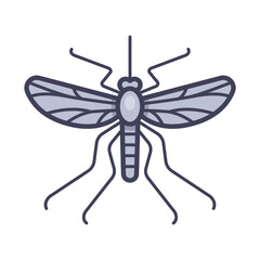 mosquito icon isolated sign symbol. Flat illustration