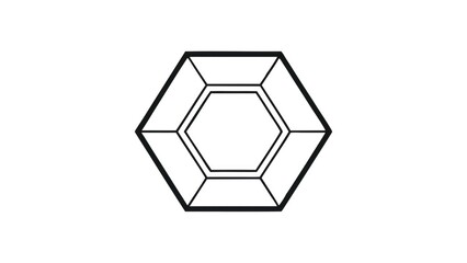 Modern Black Hexagon Layered Abstract Geometric Illustration