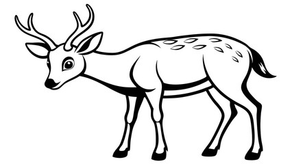 Fototapeta premium Charming Cartoon Illustration of a Spotted Deer on White Background