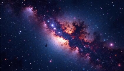 Naklejka premium Dark bands of stars and gas in the Sagittarius region of Milky Way, stars, star clusters, galaxies