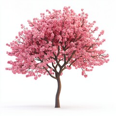 Cherry tree isolated on white background