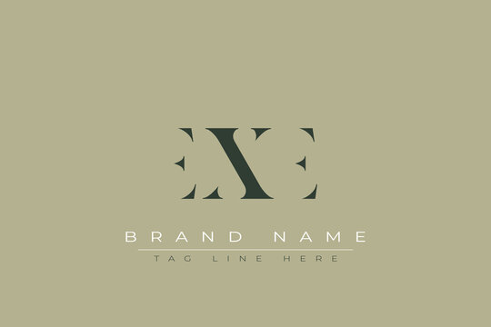 EXE abstract letter logo design. This logo is designed by three abstract letters.
