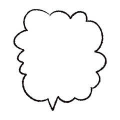 手描きのもこもこの吹き出し