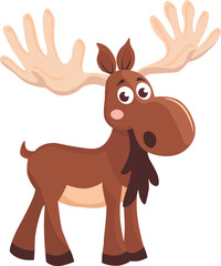 Elk. vector flat illustration on white isolated background