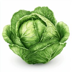 Fototapeta premium Head of cabbage isolated on white background