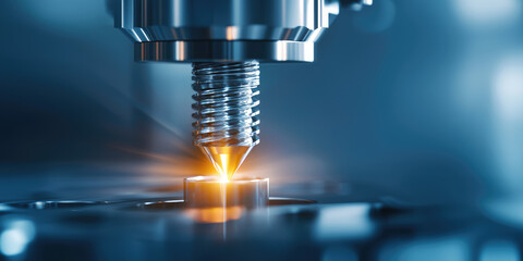 CNC milling machine cutting copper electrode parts, modern technology in electronics manufacturing