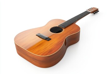 Acoustic guitar with a wooden finish, isolated on white background.jpeg