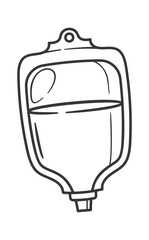 Obraz premium Blood transfusion bag black-and-white doodle