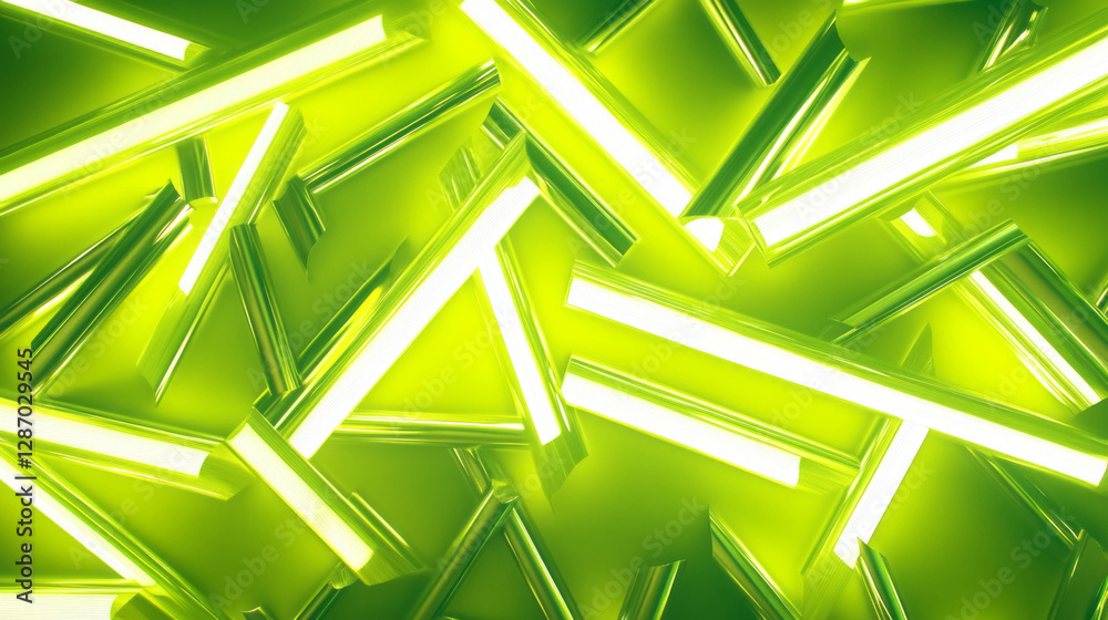 Poster abstract neon light texture with intersecting ribbed patterns for modern design