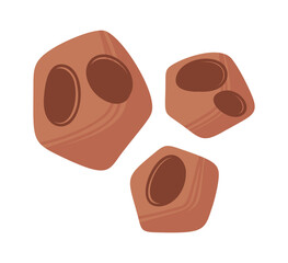 Three asteroids outer space bodies