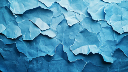 Obraz premium Textured blue torn paper layers for creative design and background projects