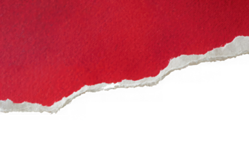 Red ripped paper torn edges strips isolated on white background
