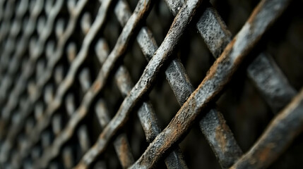 Macro close-up of woven metal mesh texture for industrial and design concepts