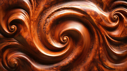 Abstract mahogany texture with intricate crotch figure design for art and decor