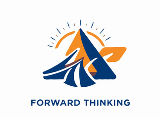 Dynamic Abstract Logo Badge for Forward-Thinking Company - Vector Graphic