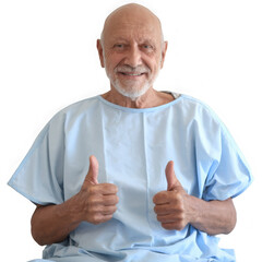 Patient doing a thumbs up hand gesture
