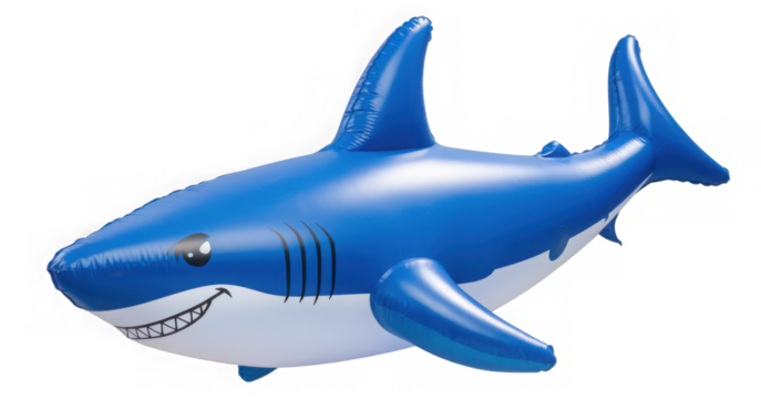 PNG Blue shark 3d inflatable illustration accessory animal summer.
