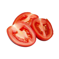 Slices of fresh tomato, isolated on a transparent background. Perfect for food and culinary projects.