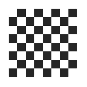 Seamless grid of checkered squares or pixels in repeating black and white vector pattern