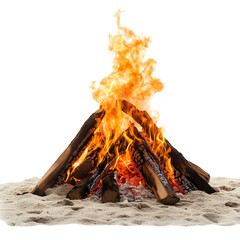 Bonfire Flame Isolated on Transparent Background