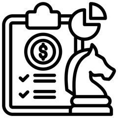 Business Strategy in Planning and Strategy Management Line Icon Vector Design