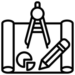 Master Plan Strategy in Planning and Strategy Management Line Icon Vector Design