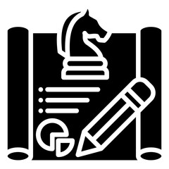 Strategy in Planning and Strategy Management Glyph Icon Vector Design