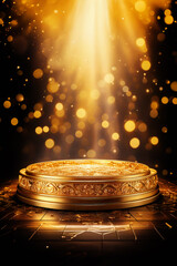 Golden pedestal for luxury products