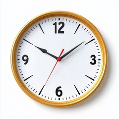 Office clock with modern design isolated on white background