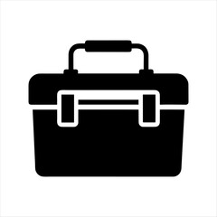 Toolbox silhouette isolated on white background. Toolbox icon vector illustration design.