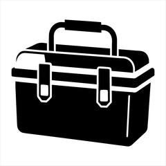 Toolbox silhouette isolated on white background. Toolbox icon vector illustration design.