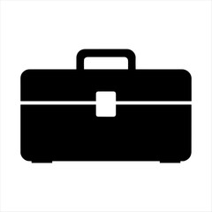 Toolbox silhouette isolated on white background. Toolbox icon vector illustration design.