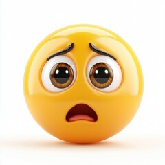 Fototapeta premium Pleading emoji with big puppy eyes isolated on white background